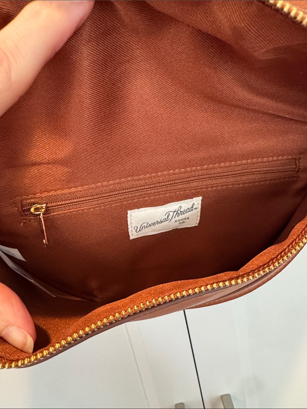 Universal Thread Brown Crescent Crossbody with Beige Adjustable Strap - Picture 2 of 3